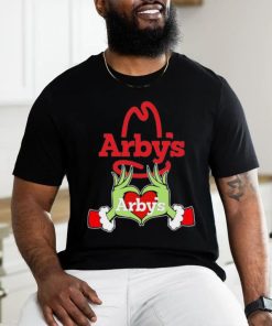 Grinch santa love Arby’s logo christmas hoodie, sweater, longsleeve, shirt v-neck, t-shirt