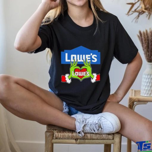 Grinch santa love Lowe’s logo merry christmas hoodie, sweater, longsleeve, shirt v-neck, t-shirt