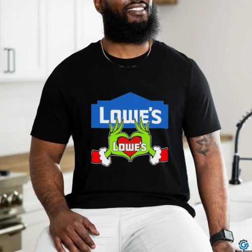 Grinch santa love Lowe’s logo merry christmas hoodie, sweater, longsleeve, shirt v-neck, t-shirt