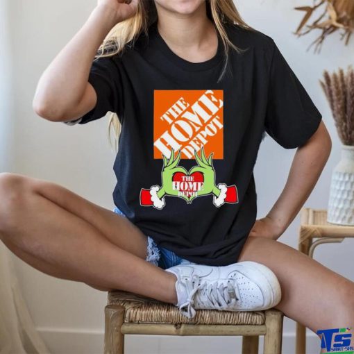 Grinch santa love The Home Depot logo christmas hoodie, sweater, longsleeve, shirt v-neck, t-shirt