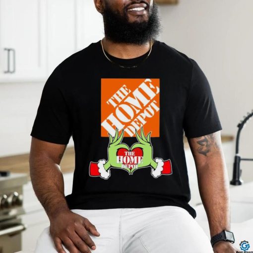 Grinch santa love The Home Depot logo christmas hoodie, sweater, longsleeve, shirt v-neck, t-shirt