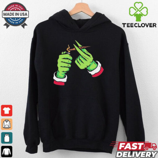 Grinch smoking cannabis Christmas T Shirt