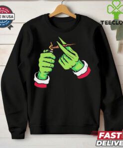 Grinch smoking cannabis Christmas T Shirt