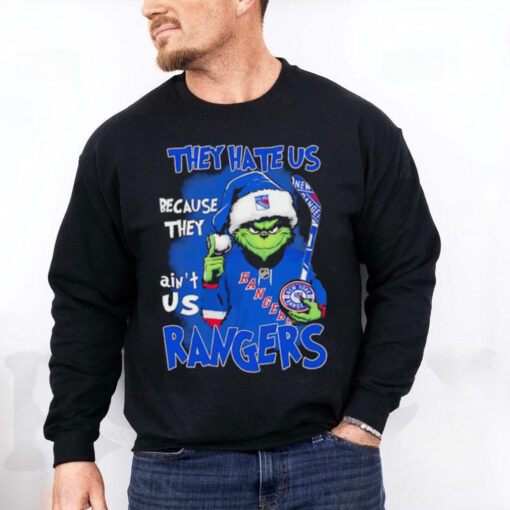 Grinch they hate us because they ain’t us Rangers Christmas hoodie, sweater, longsleeve, shirt v-neck, t-shirt