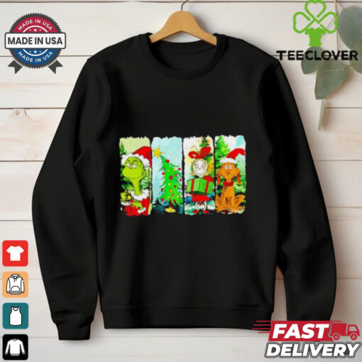 Grinch x Cindy Lou Who and dog Christmas tree shirt