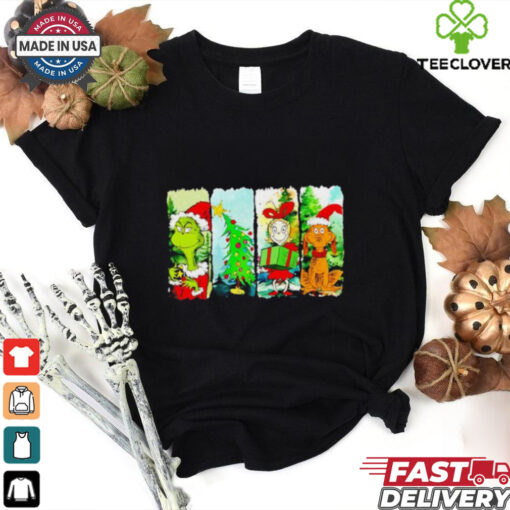 Grinch x Cindy Lou Who and dog Christmas tree shirt