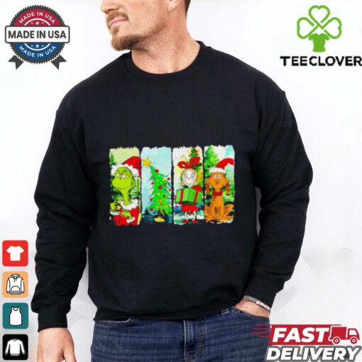 Grinch x Cindy Lou Who and dog Christmas tree shirt