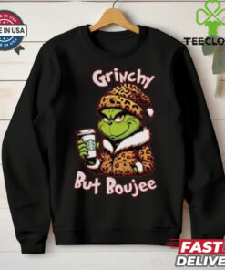Grinchy But Boujee Christmas Leopard Grinchmas Tee shirt