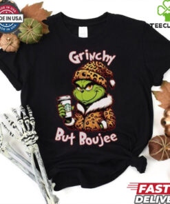 Grinchy But Boujee Christmas Leopard Grinchmas Tee shirt 1 Grinchy But Boujee Christmas Leopard Grinchmas Tee shirt