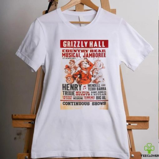 Grizzly Hall country bear musical Jamboree continuous shows poster shirt
