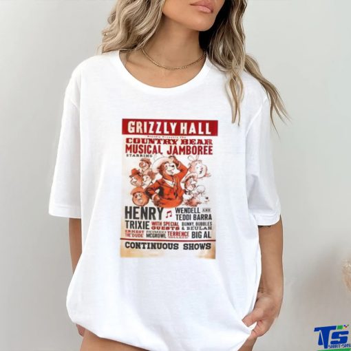 Grizzly Hall country bear musical Jamboree continuous shows poster shirt