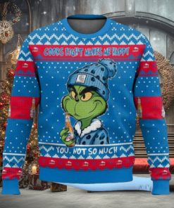 Grnch Coors Light Makes Me Happy Ugly Christmas Sweater