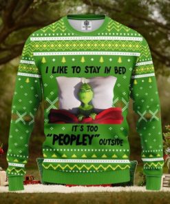 Grnch I Like To Stay In Bed Ugly Christmas Sweater