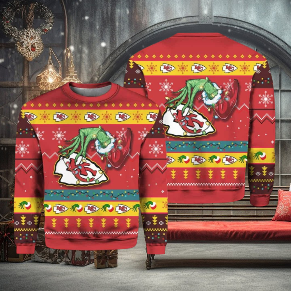 Grnch Stole Chiefs Ugly Christmas Sweater Grnch Stole Chiefs Ugly Christmas Sweater