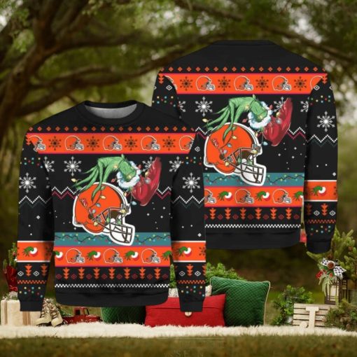 Grnch Stole Cleveland Browns Ugly Christmas Sweater