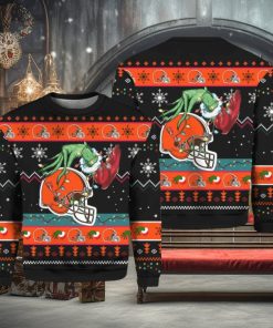 Grnch Stole Cleveland Browns Ugly Christmas Sweater