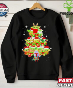 Grogu Santa Christmas tree Merry Christmas shirt
