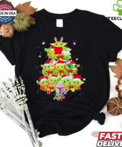 Grogu Santa Christmas tree Merry Christmas shirt