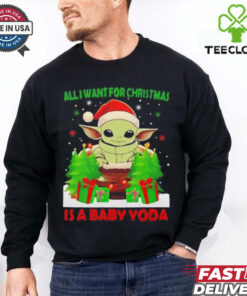 Grogu Santa all I want for Christmas is a baby Yoda Merry Christmas shirt