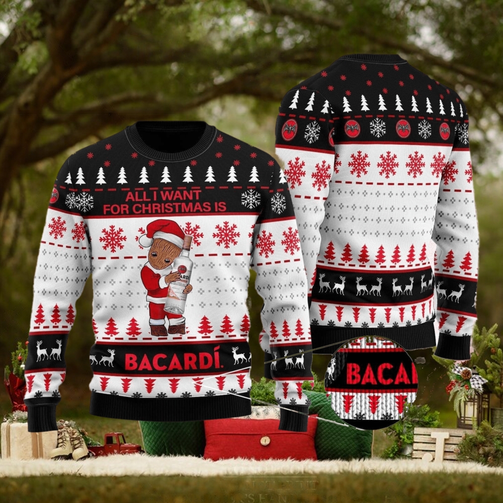 Groot All I Need For Christmas Is Bacardi Ugly Christmas Sweater For Men And Women Gift Groot All I Need For Christmas Is Bacardi Ugly Christmas Sweater For Men And Women Gift