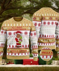 Groot All I Need For Christmas Is Stella Artois Ugly Christmas Sweater Cute Christmas Gift Ideas