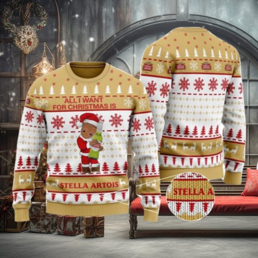 Groot All I Need For Christmas Is Stella Artois Ugly Christmas Sweater Cute Christmas Gift Ideas