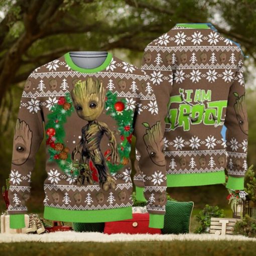 Groot I Am Groot Green Brown Christmas Disney 3D Sweater