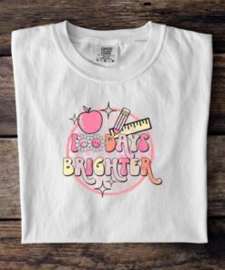 Groovy 100 Days Brighter Teacher Appreciation Shirt