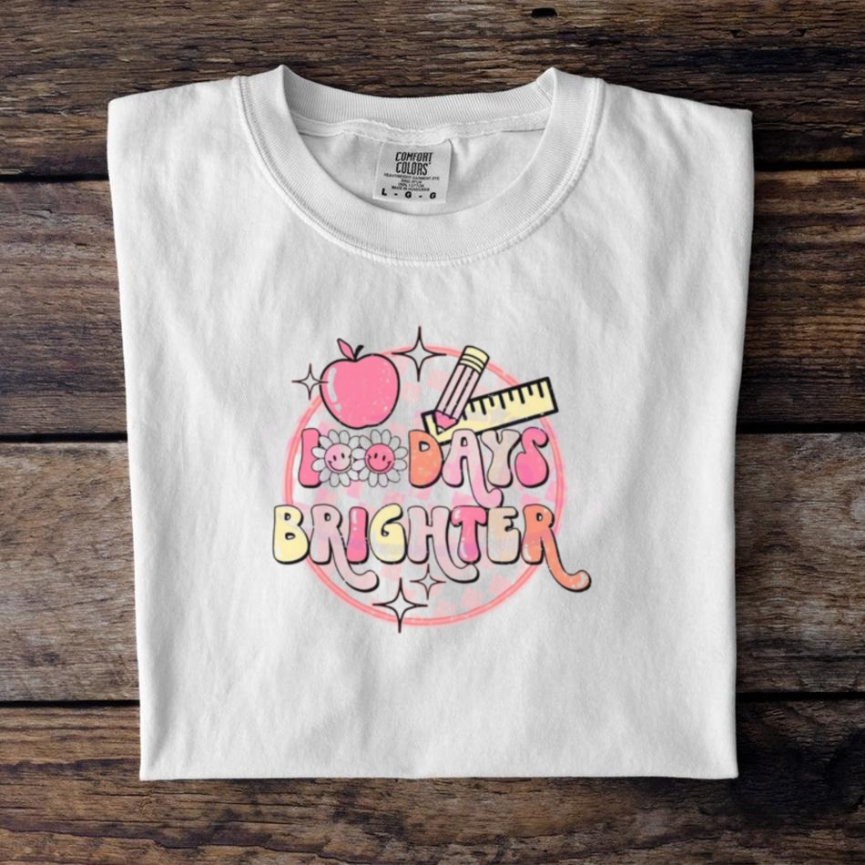 Groovy 100 Days Brighter Teacher Appreciation Shirt Groovy 100 Days Brighter Teacher Appreciation Shirt