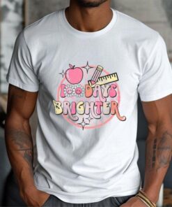 Groovy 100 Days Brighter Teacher Appreciation Shirt