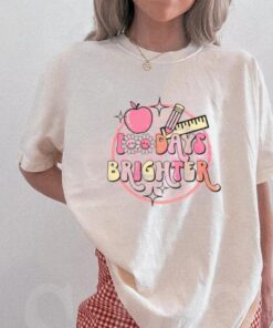 Groovy 100 Days Brighter Teacher Appreciation Shirt