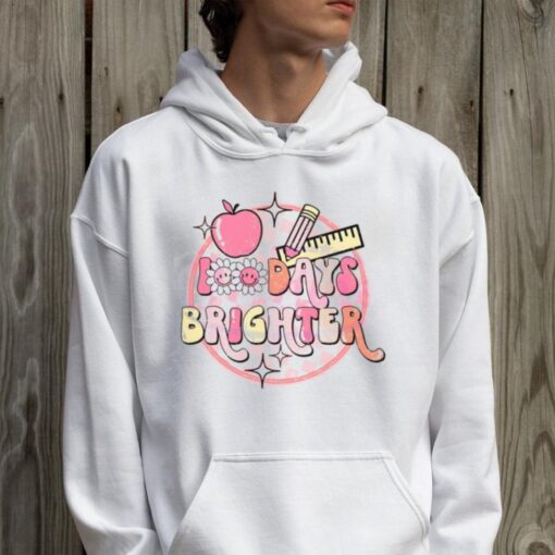 Groovy 100 Days Brighter Teacher Appreciation Shirt