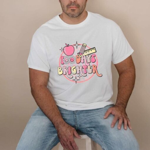Groovy 100 Days Brighter Teacher Appreciation Shirt