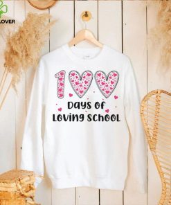 Groovy 100 days of loving school hearts shirt