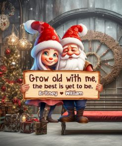 Grow Old With Me, The Best Is Yet To Be, Couple Gift, Personalized Acrylic Ornament, Santa Couple Ornament, Christmas Gift