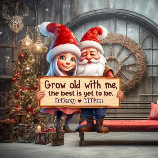 Grow Old With Me, The Best Is Yet To Be, Couple Gift, Personalized Acrylic Ornament, Santa Couple Ornament, Christmas Gift