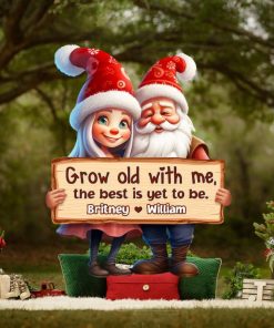 Grow Old With Me, The Best Is Yet To Be, Couple Gift, Personalized Acrylic Ornament, Santa Couple Ornament, Christmas Gift