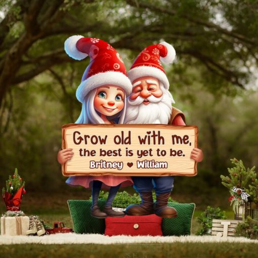 Grow Old With Me, The Best Is Yet To Be, Couple Gift, Personalized Acrylic Ornament, Santa Couple Ornament, Christmas Gift