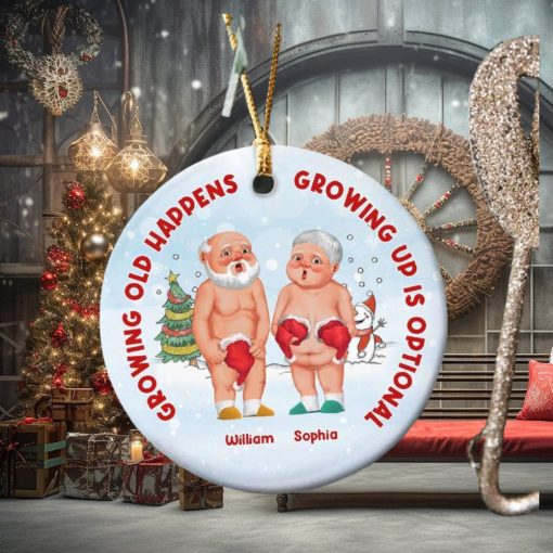 Growing Up Is Optional, Personalized Ornament, Christmas Gifts For Funny Couple