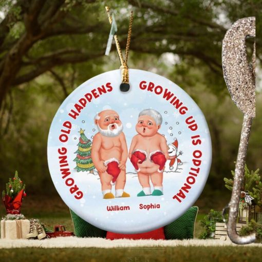 Growing Up Is Optional, Personalized Ornament, Christmas Gifts For Funny Couple