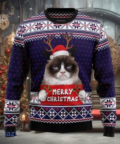 Grumpy Cat Merry Christmas Xmas Santa Hat 3D Sweater Gift For Christmas Matching Family Shirts For Christmas