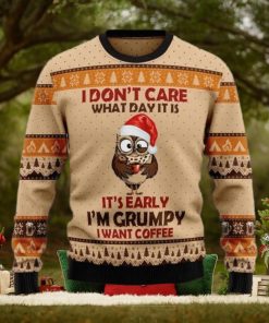 Grumpy Owl I Don’t Care Ugly Sweater