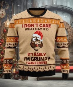 Grumpy Owl I Don’t Care Ugly Sweater