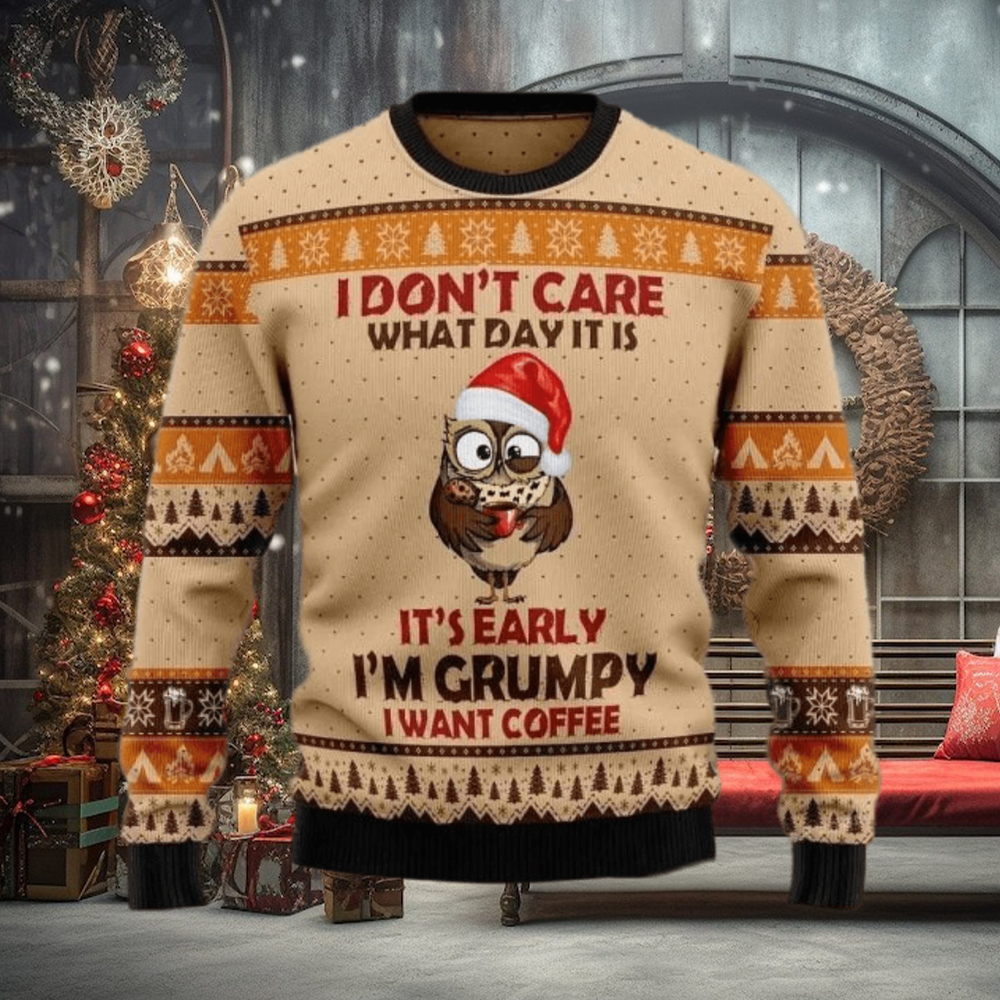 Grumpy Owl I Don’t Care Ugly Sweater Grumpy Owl I Don’t Care Ugly Sweater