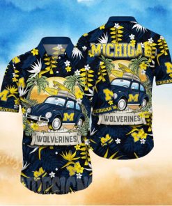 Michigan Wolverines NCAA Floral 3D Full Print Hawaiian Shirt
