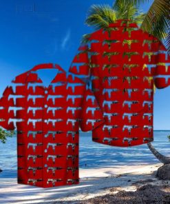 Gta V Gun Red Hawaiian Aloha Shirts