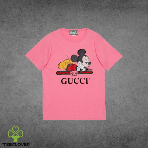 Gucci x Disney Mickey print oversized T-shirt – Pink