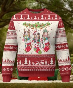 Guinea Pig In Xmas Socks Cute Santa Hat Ugly Christmas Sweater