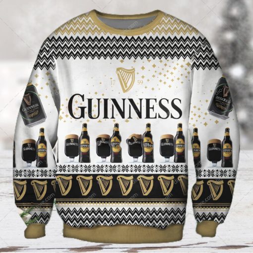 Guinness Beer 1759 Zigzag Ugly Christmas Sweater 3D Shirt