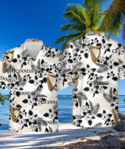 Guinness Beer Hawaiian Shirt Hibiscus Flower Pattern Gift For Beach Trip Aloha Shirt